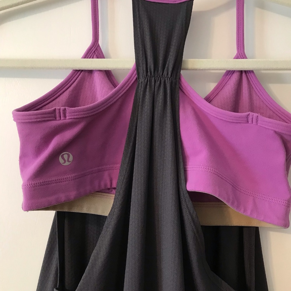 Lululemon No Limits Tank - Grey and Purple - Size 6 - Picture 4 of 5